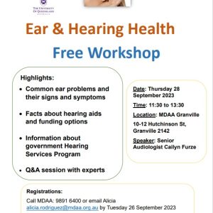 Ear and Hearing Health Free Workshop